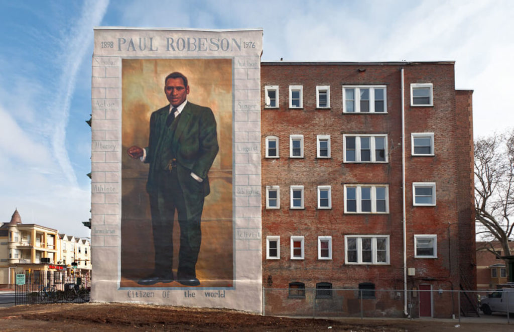A mural of Paul Robeson on Chestnut Street in West Philadelphia