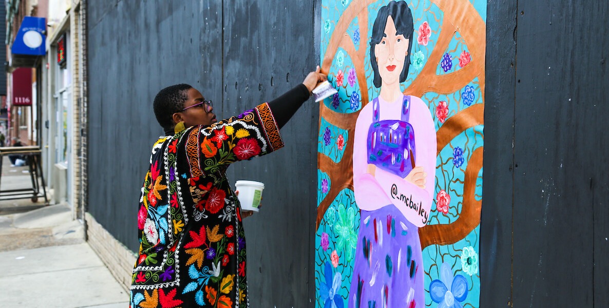 Lily Yeh by Marian Bailey, which is part of the #SisterLove street art project