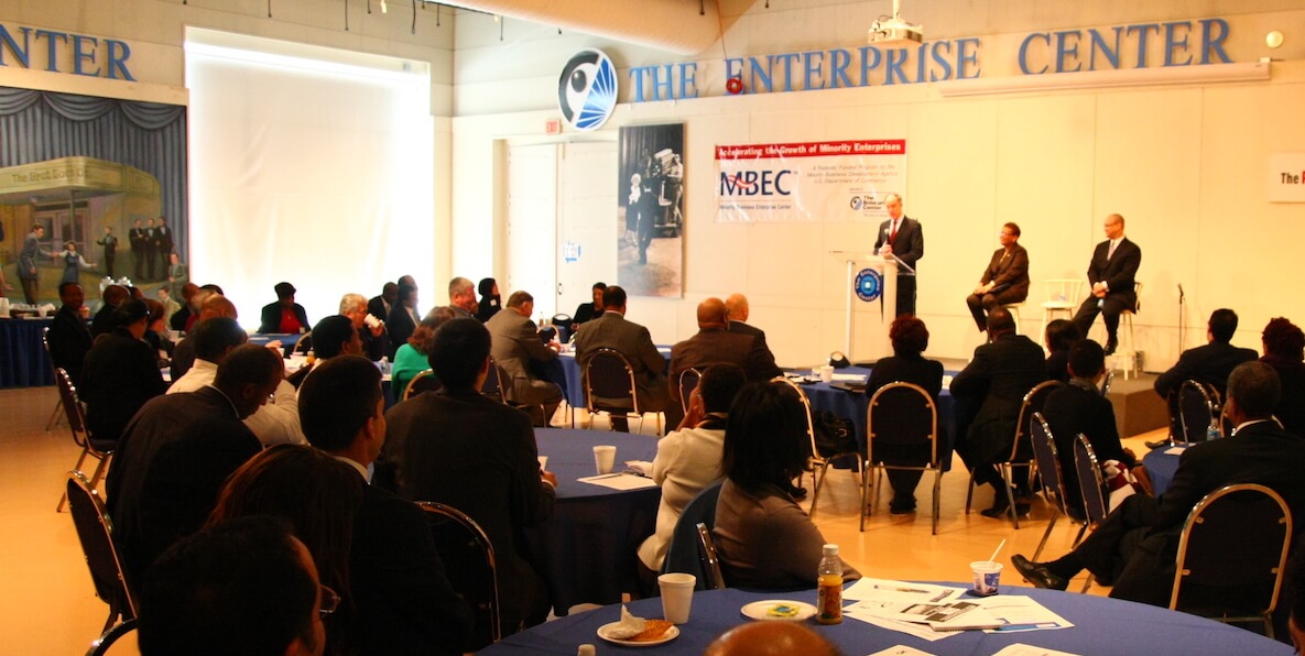 A meeting at the Enterprise Center with Della Clark and Philadelphia leaders