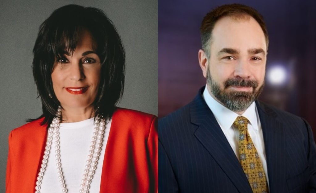 This photo of Justice of the Supreme Court of Pennsylvania candidates Maria McLaughlin and Kevin Brobson accompanies a voter guide to the 2021 General Election in Philadelphia and Pennsylvania