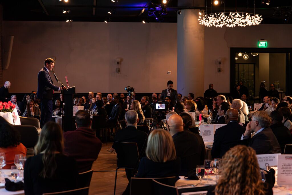 Citizen of the Year David C. Fajgenbaum of Every Cure and the University of Pennsylvania, speaks to the crowd.