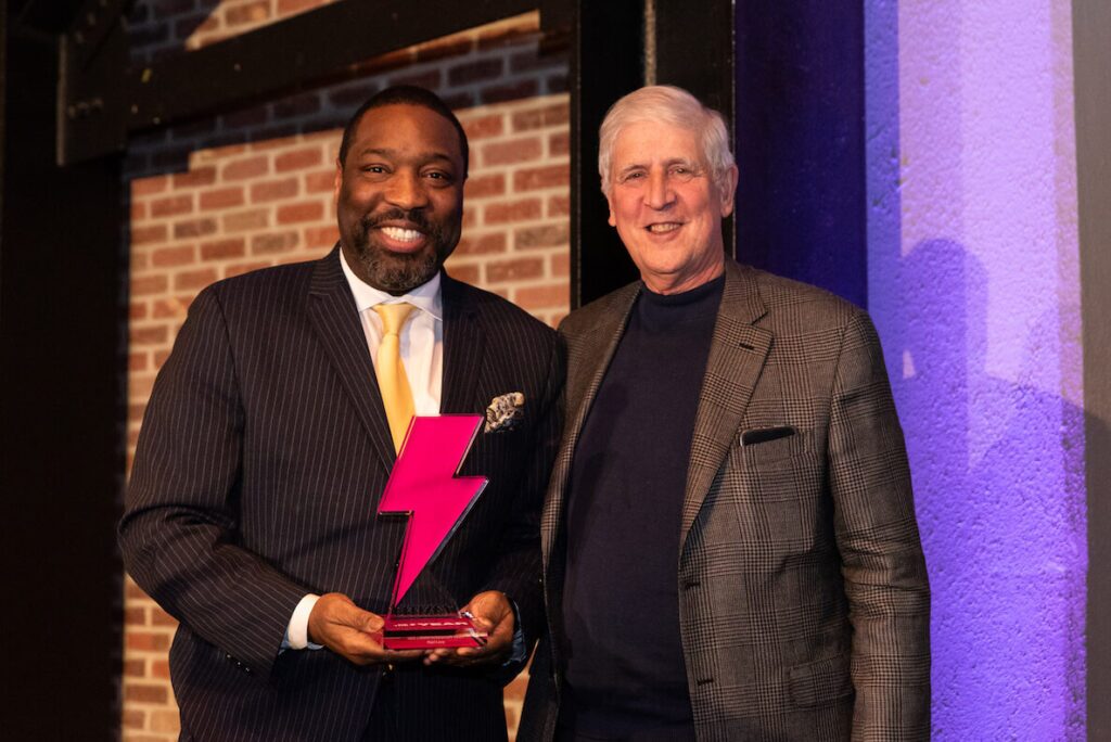 Philadelphia City Council President Kenyatta Johnson (left) with Center City District CEO and Citizen Lifetime Achievement Award winner Paul Levy.