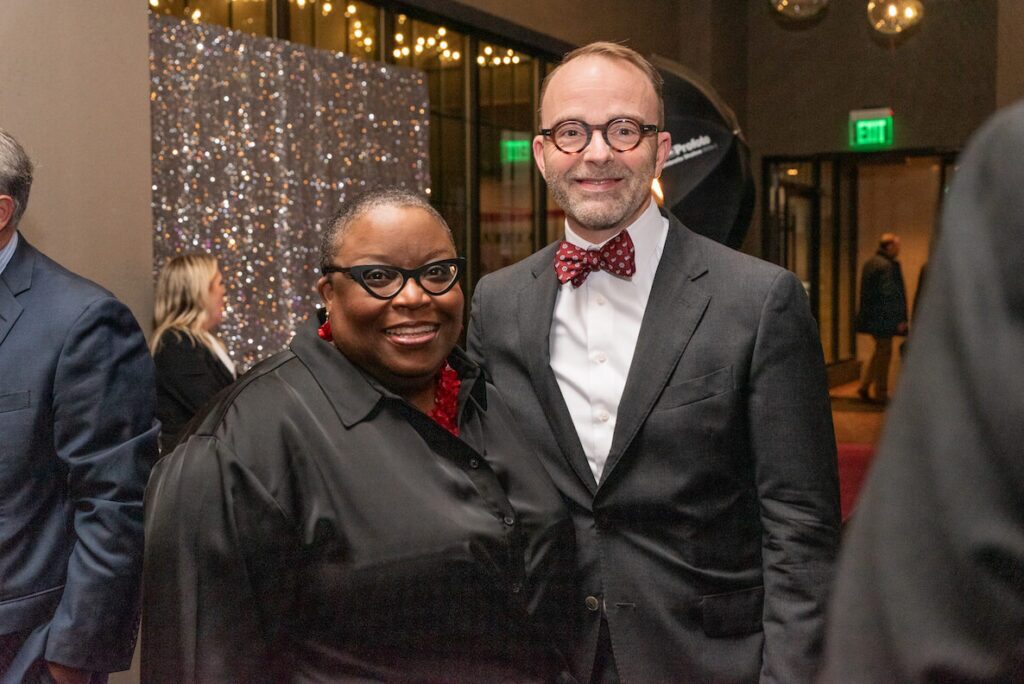 Stacy Holland (left) of Elevate 215 and David Devan of Opera Philadelphia.