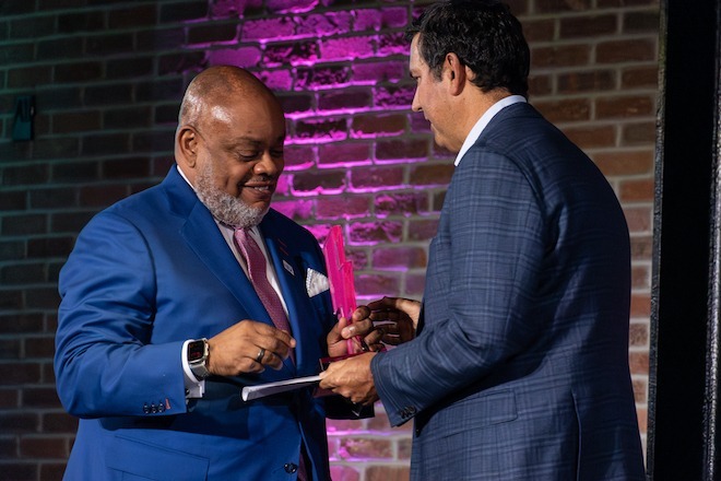 Independence Blue Cross President and CEO Greg Deavens, Corporate Citizen of the Year (left) and Drew Katz.