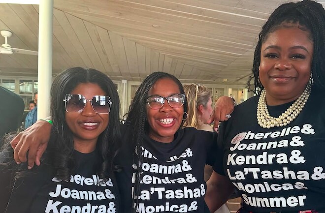 Representing Center 1968 at the Party at the Mailbox, with Sessoms (center).