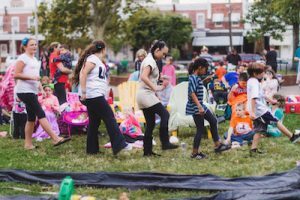 Pre-screening activities at Powers Park.