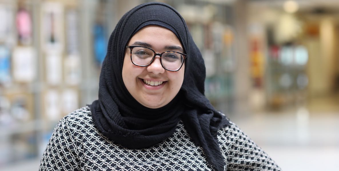 A portrait of Doha Ibrahim, a Lincoln High senior who was named a student representative on the Philadelphia School Board.