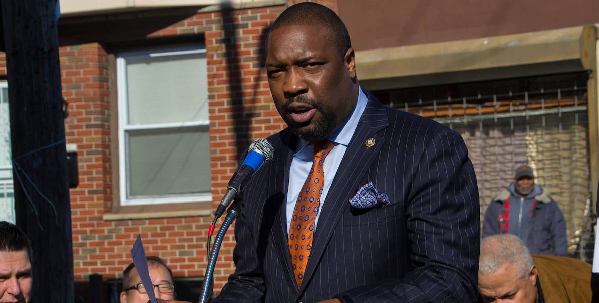 Philadelphia City Councilmember Kenyatta Johnson speaks at a public event.