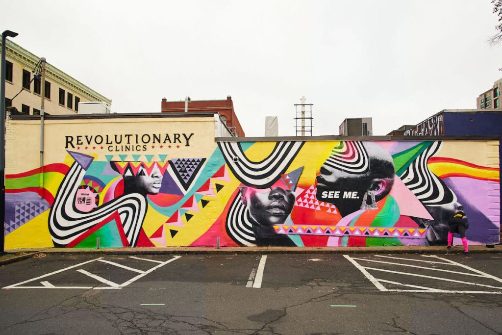 "See Me" mural by Philadelphia artist Mz Icar