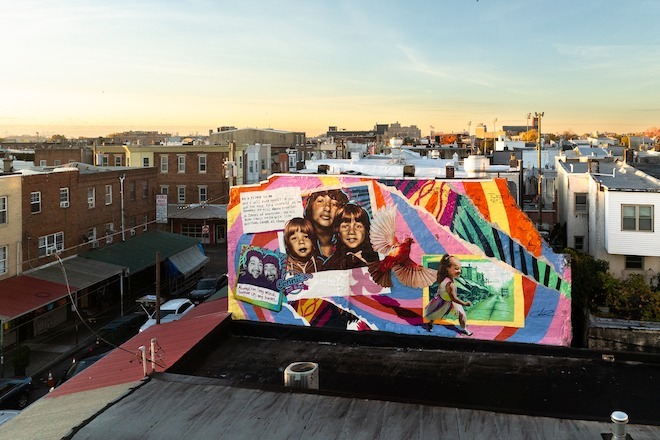 Be A Friend to Me, a large mural by Calo Rosa in the S. 9th Street Italian Market.