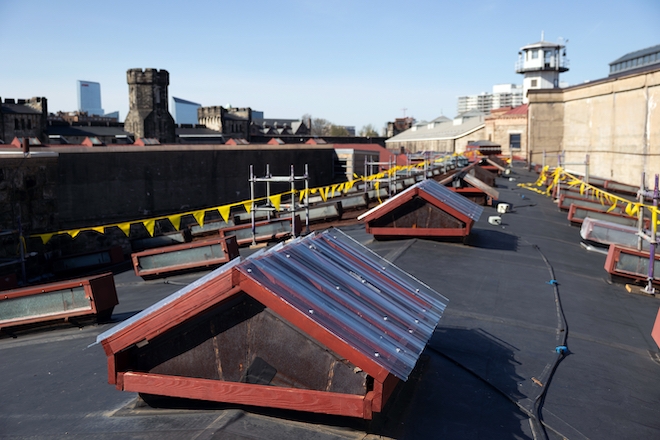 Skylights atop Eastern State Penitentiary.