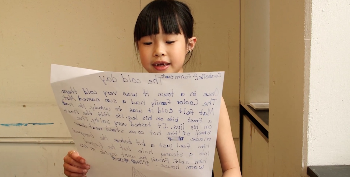 kids read poems at Spells Writing Lab