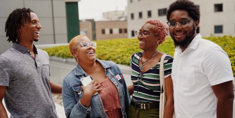 four Tribaja members of color at a networking event in Philadelphia