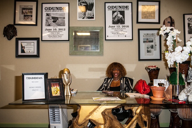 Fernandez-West in the office of Odunde, the nation's largest and oldest African American street fair.