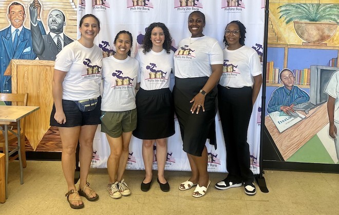Joy Bank staff, left to right: Emily Howell, Yuan He, Stacey Kallem, Nia Coaxum, Chaquita Calloway.