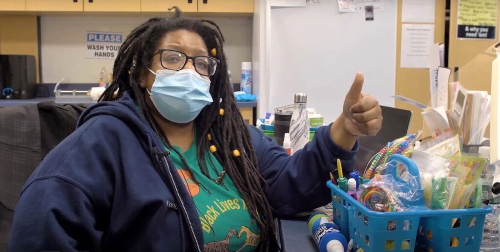 This photo accompanies a writeup about 2022 Philadelphia Integrity Icon winner Leah Wood