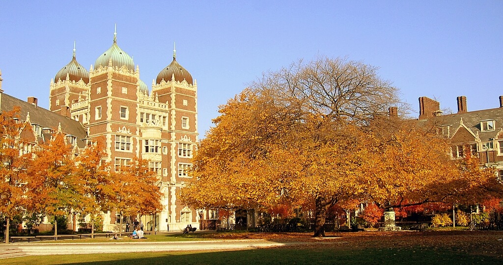 The University of Pennsylvania campus on a sunny fall day in Philadelphia