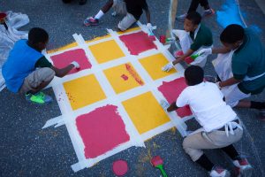 The Paint4Play event held by The Big Sandbox at George W. Nebinger Elementary School. Photo by Timothy Stevens (via The Big Sandbox)