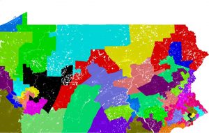 Current PA State Senate Districts - Gerrymandering