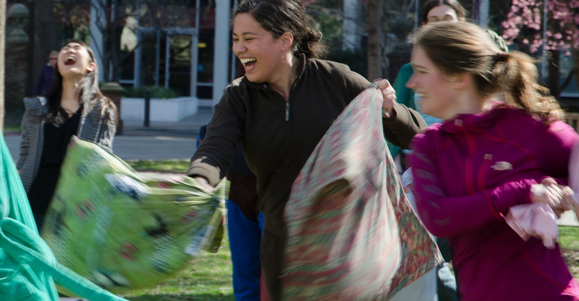 Pillow Fight in Washington Square Park