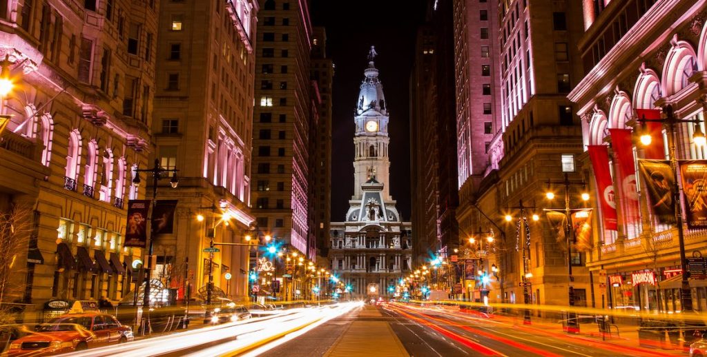 Philadelphia City Hall at night; night mayor