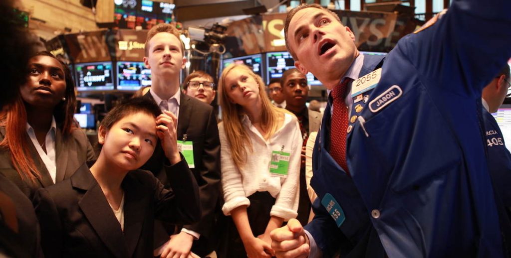 Kids from the Germination Project tour the New York Stock Exchange