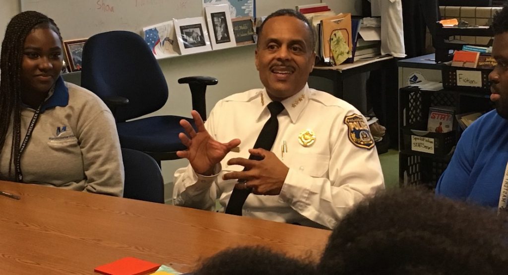 Philadelphia Police Commissioner Richard Ross meets with Masterty students