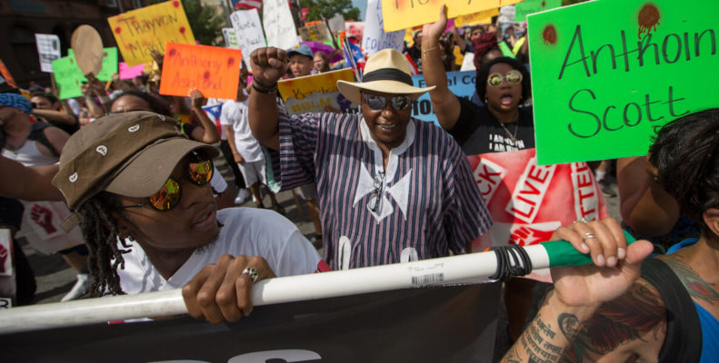 This photo of protestors in Austin, Texas accompanies an article about how a racial task force in that city could help Philadelphia confront its own racist past.