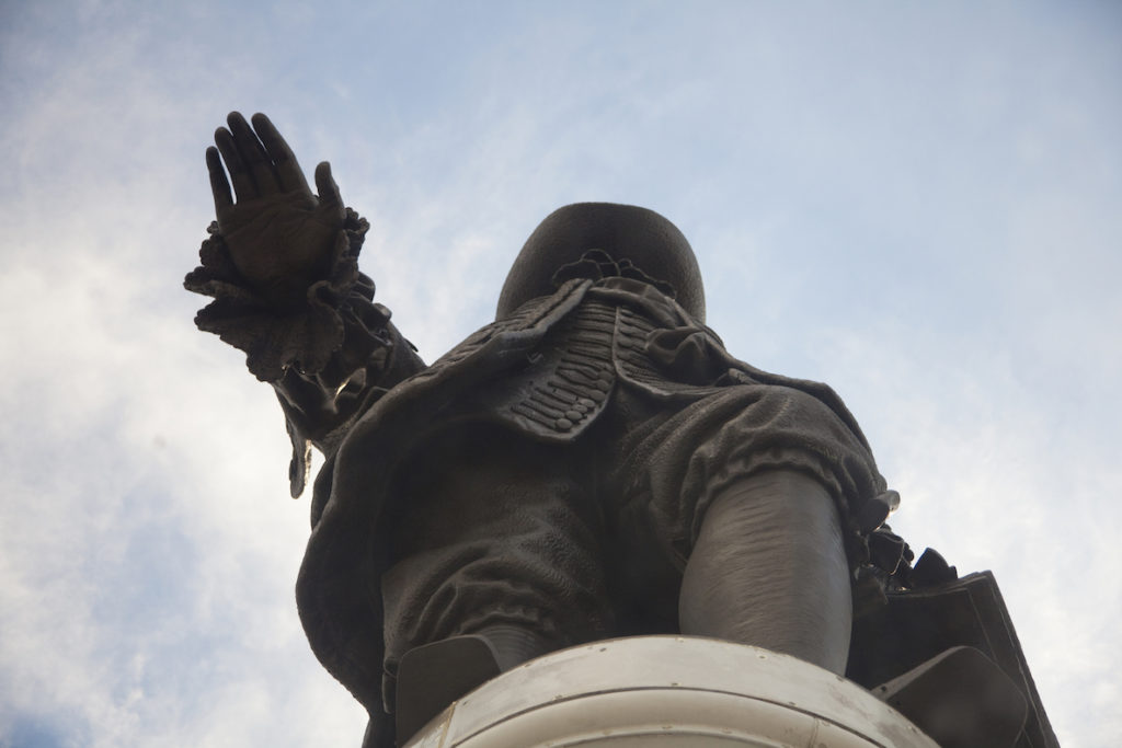 Looking up at the William Penn statue that rests at the tippy top of Philadelphia City Hall