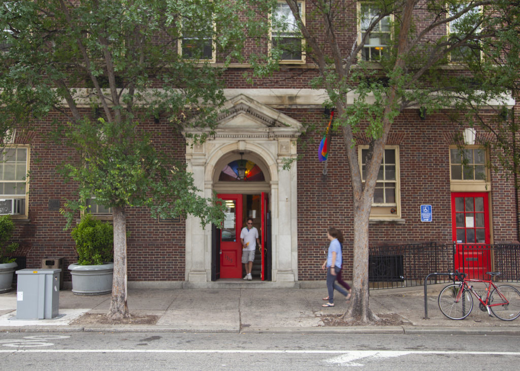 People saunter in to the William Way LGBT Community Center in the Gayborhood