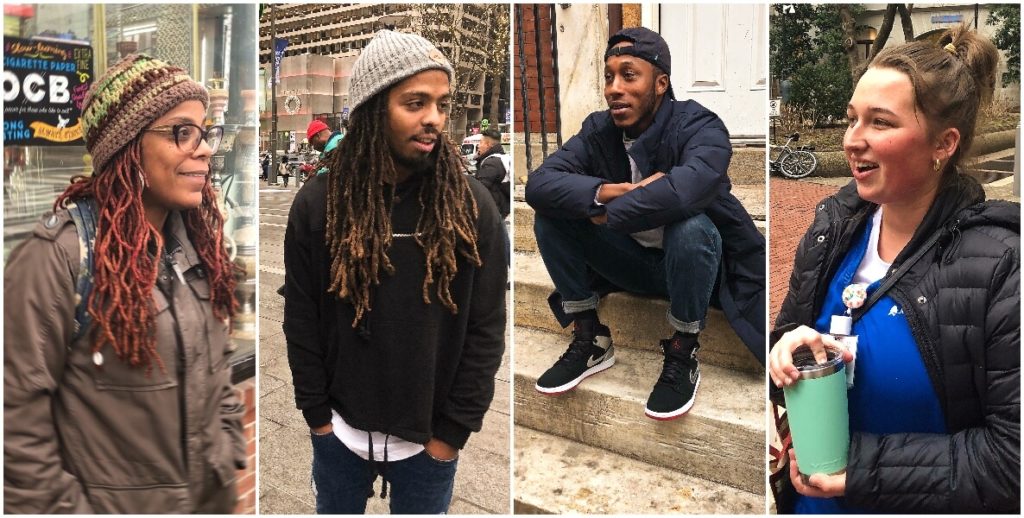 Candid photos of four Philadelphians who were asked how they will work to make the city better in 2020.