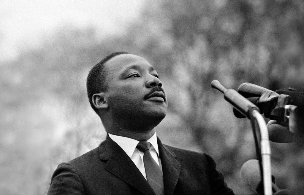 Martin Luther King Jr. addresses a crowd in Philadelphia