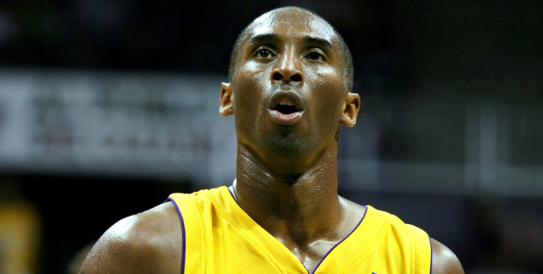 Kobe Bryant looks at the basket before he shoots a free throw.