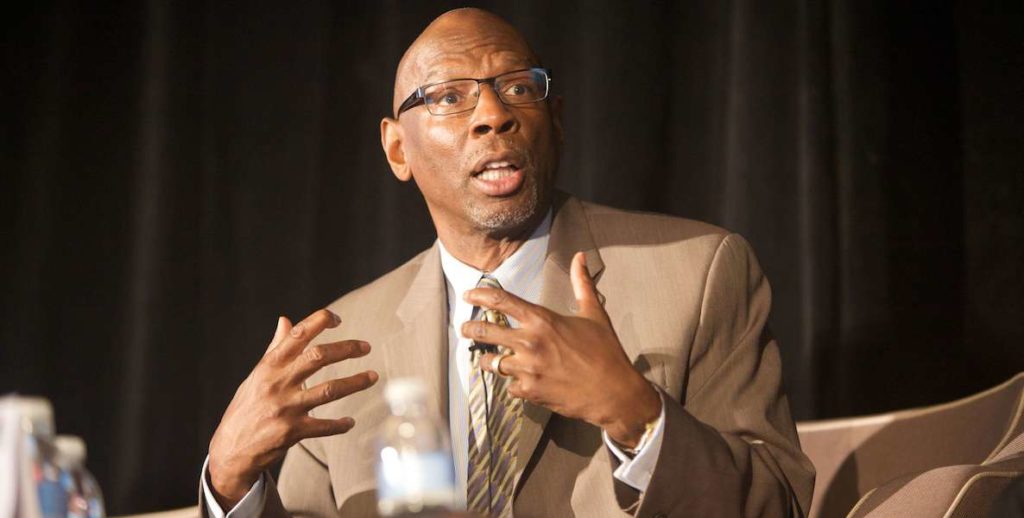 Geoffrey Canada, who has endorsed Mike Bloomberg for president, speaks at a U.S. Department of Education event.
