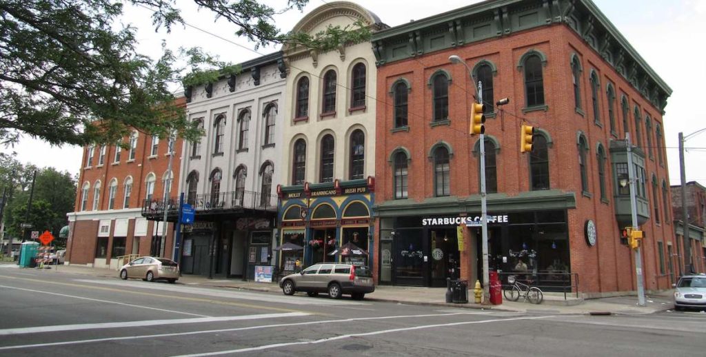 Businesses in downtown Erie, Pennsylvania