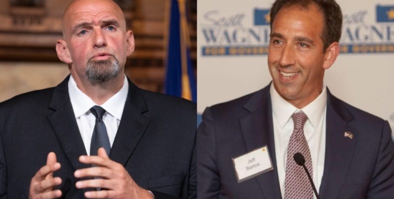 Jeff Bartos and John Fetterman, two former political rivals turned friends.