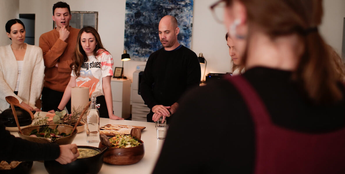 A gathering with chef Erik Oberholtzer. at Cohere creative agency in Philadelphia
