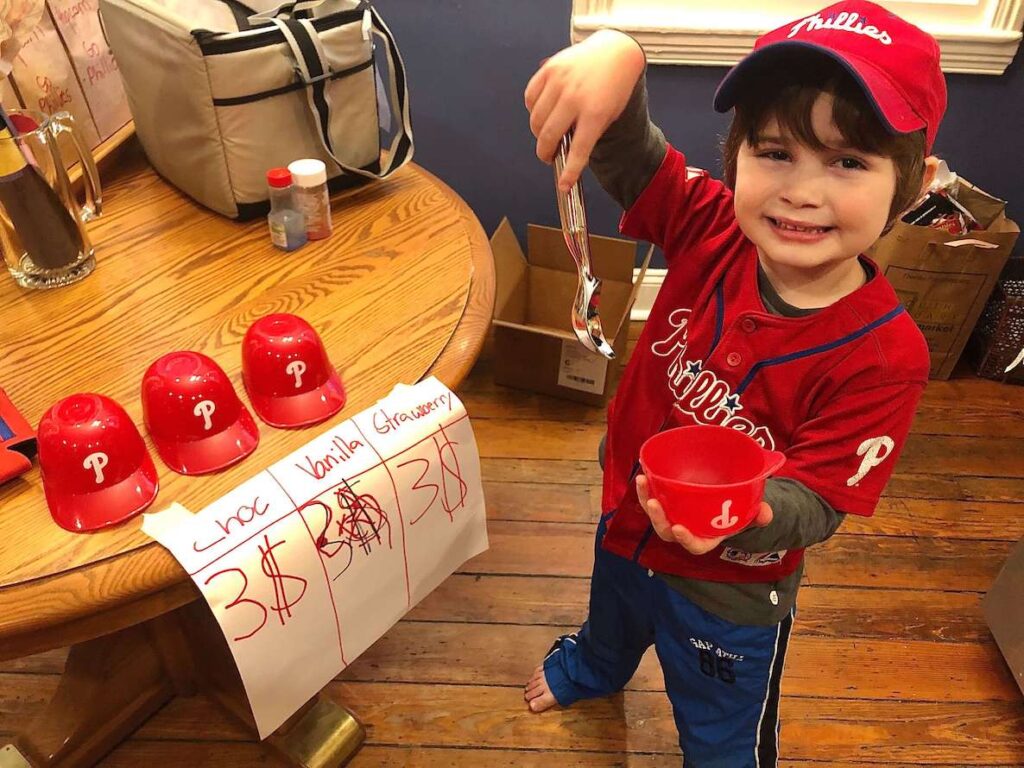 Philly dad recreates seminal Phillies game for his son during Covid-19—complete with a scoreboard and souvenirs.