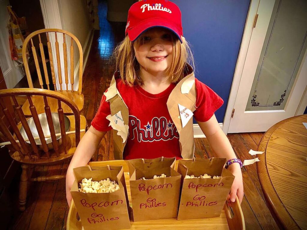 Philly dad recreates seminal Phillies game for his son during Covid-19—complete with popcorn and hotdogs