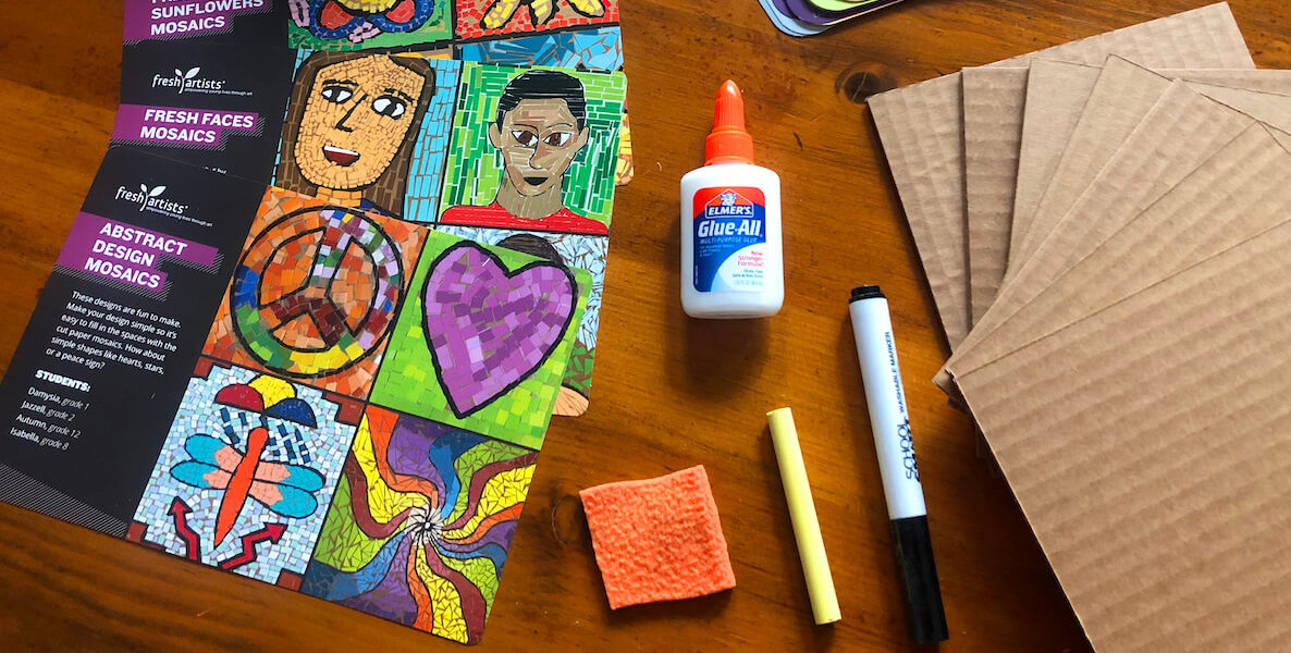 Glue, markers and other supplies in the free art kits that Fresh Artists is sending to Philadelphia kids in need during the coronavirus quarantine