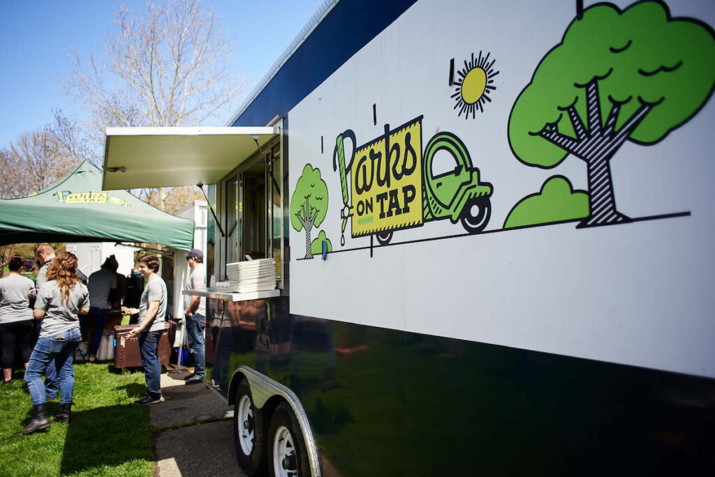 A Parks on Tap Food Truck is open for business, cranking out beer, wine and delicious barbecue-style fare.