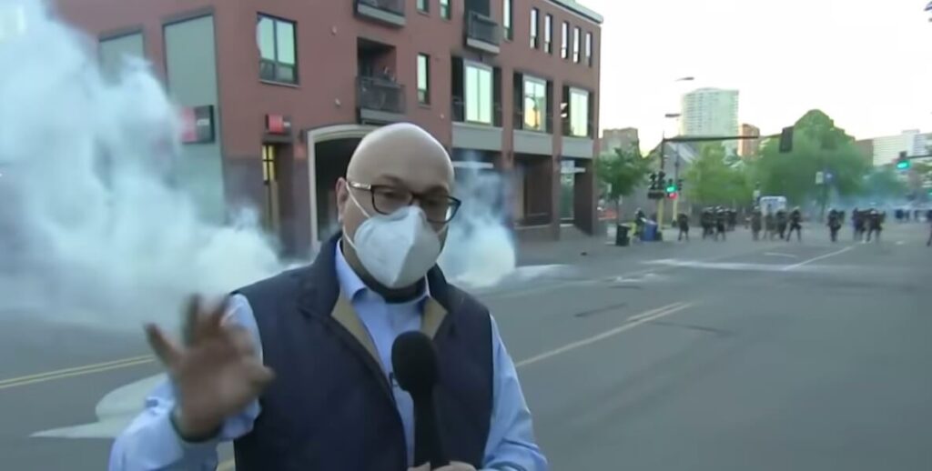 Ali Velshi reports live on MSNBC from a race riot and protest in Minneapolis, where he was shot by a rubber bullet.