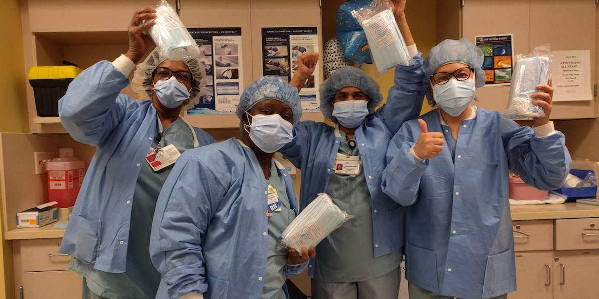 Health care workers received PPE from Mask Match