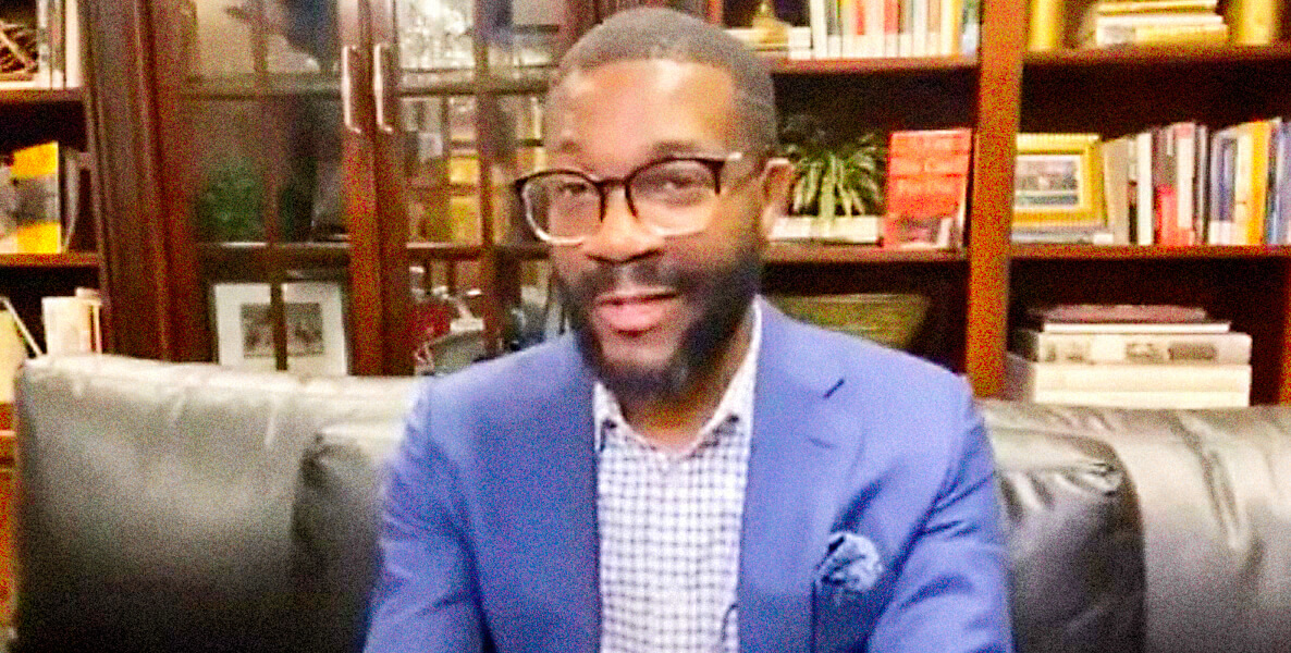 Birmingham Mayor Randall Woodfin speaking at a virtual town hall