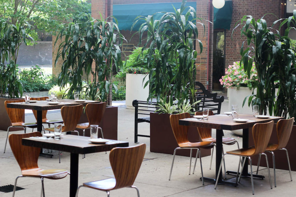 The outdoor patio area at famed Philadelphia Israeli restaurant Zahav