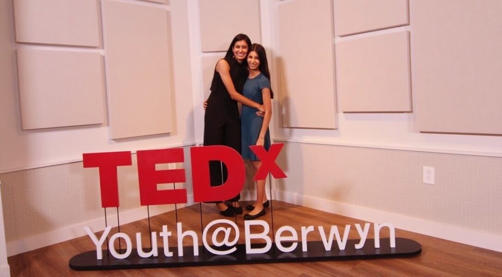Unnati and Manya Gupta at TedxYouth@Berwyn