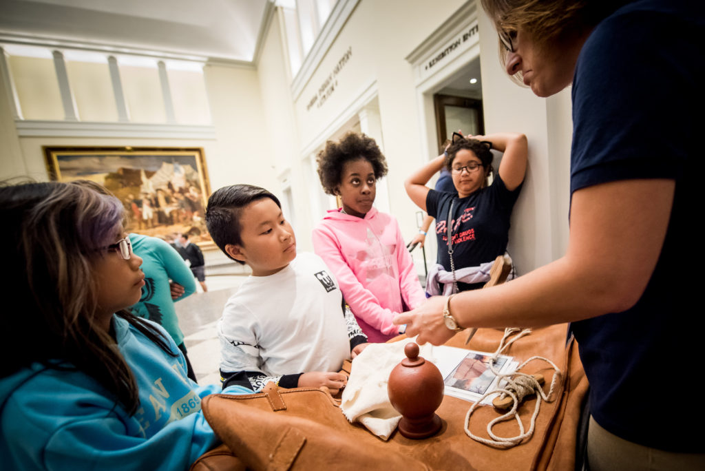 Children learn at the Discovery Table at the Museum of the American Revolution throughout Black History Month