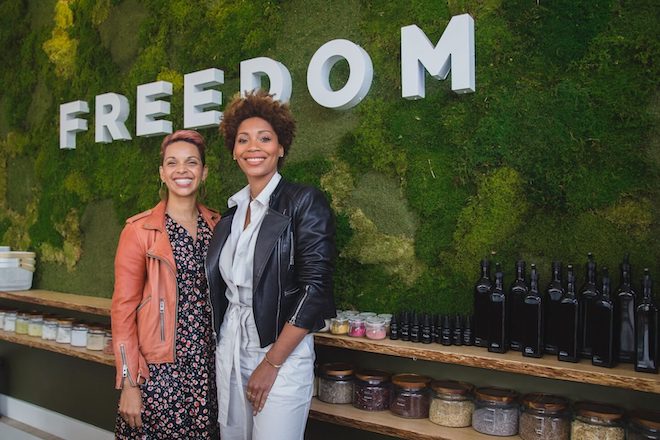 This photo of Freedom Apothecary illustrates a guide to black-owned shops, cafés, pizza and water ice joints, beauty boutiques, bookstores, and even an auto mechanic whose Black owners are committed to making our city better