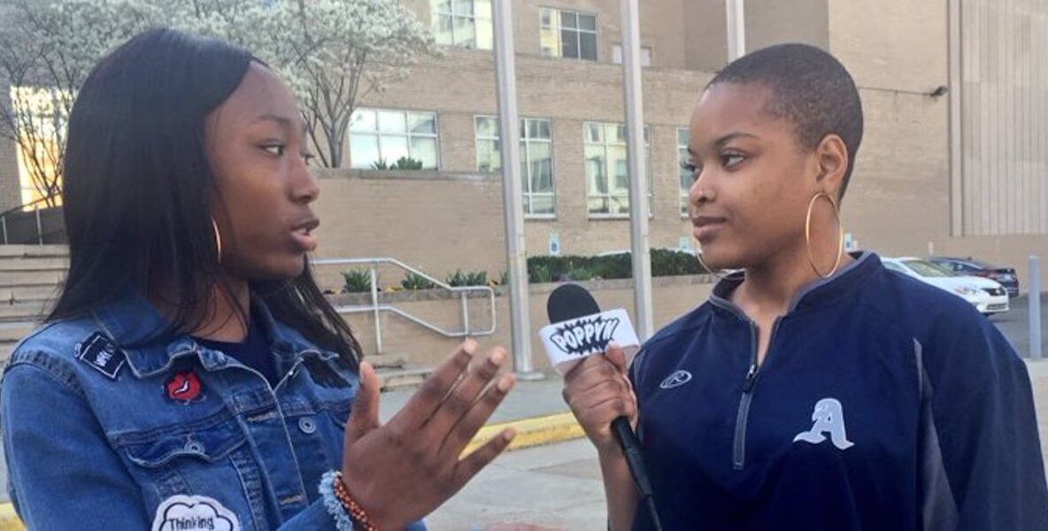Philadelphia youth film a segment for POPPYN, which will appear on YouTube