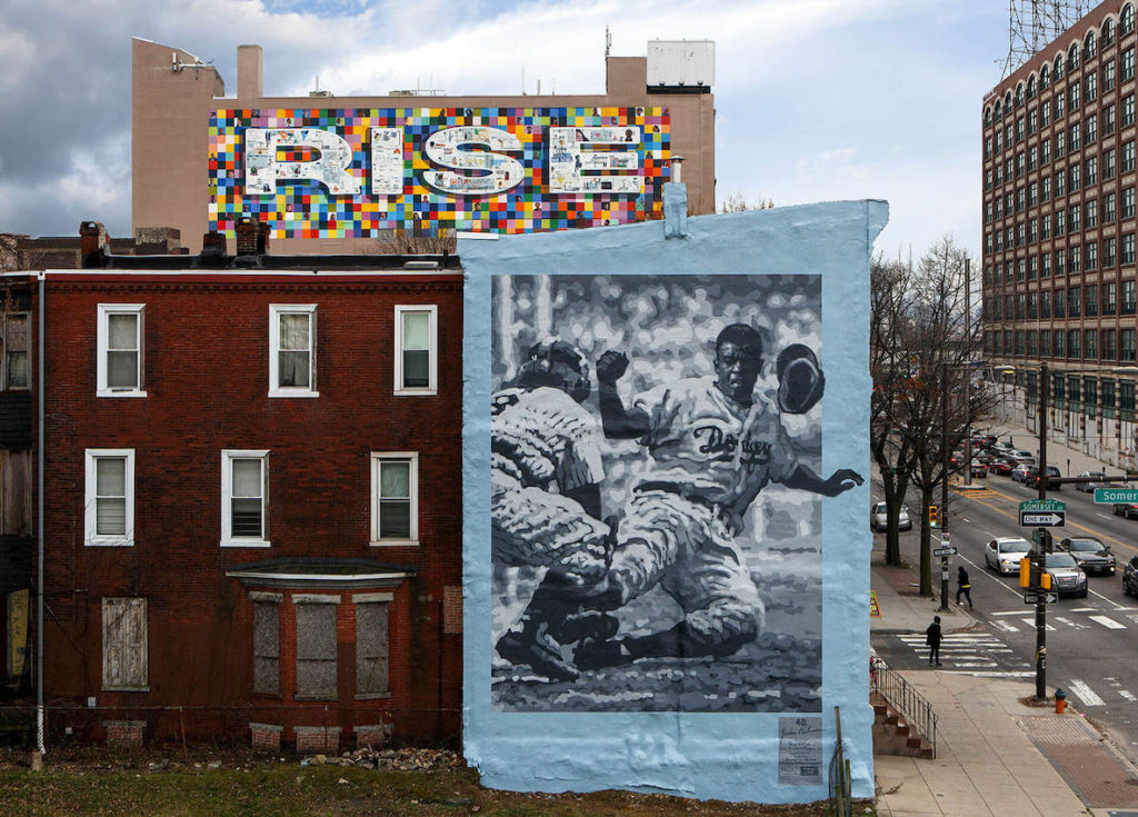“Jackie Robinson” mural in Philadelphia by David McShane